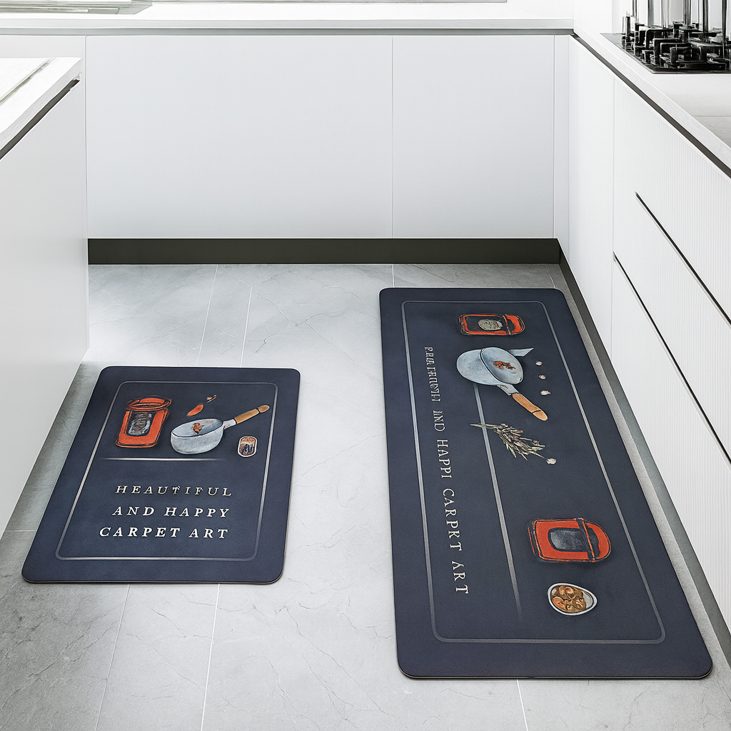 🌿 Set de Tapetes Antideslizantes de Cocina – 40×60 + 40×120 cm | Diseño Premium y Lavable